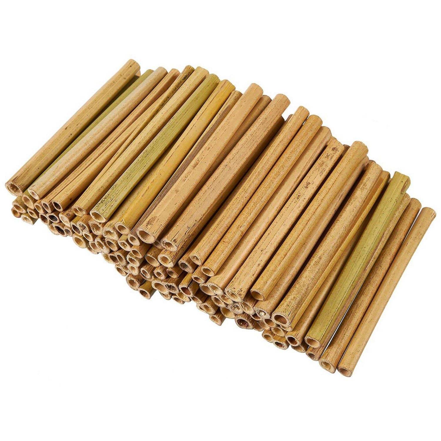 100 Pack Wood Bamboo Sticks for Crafts