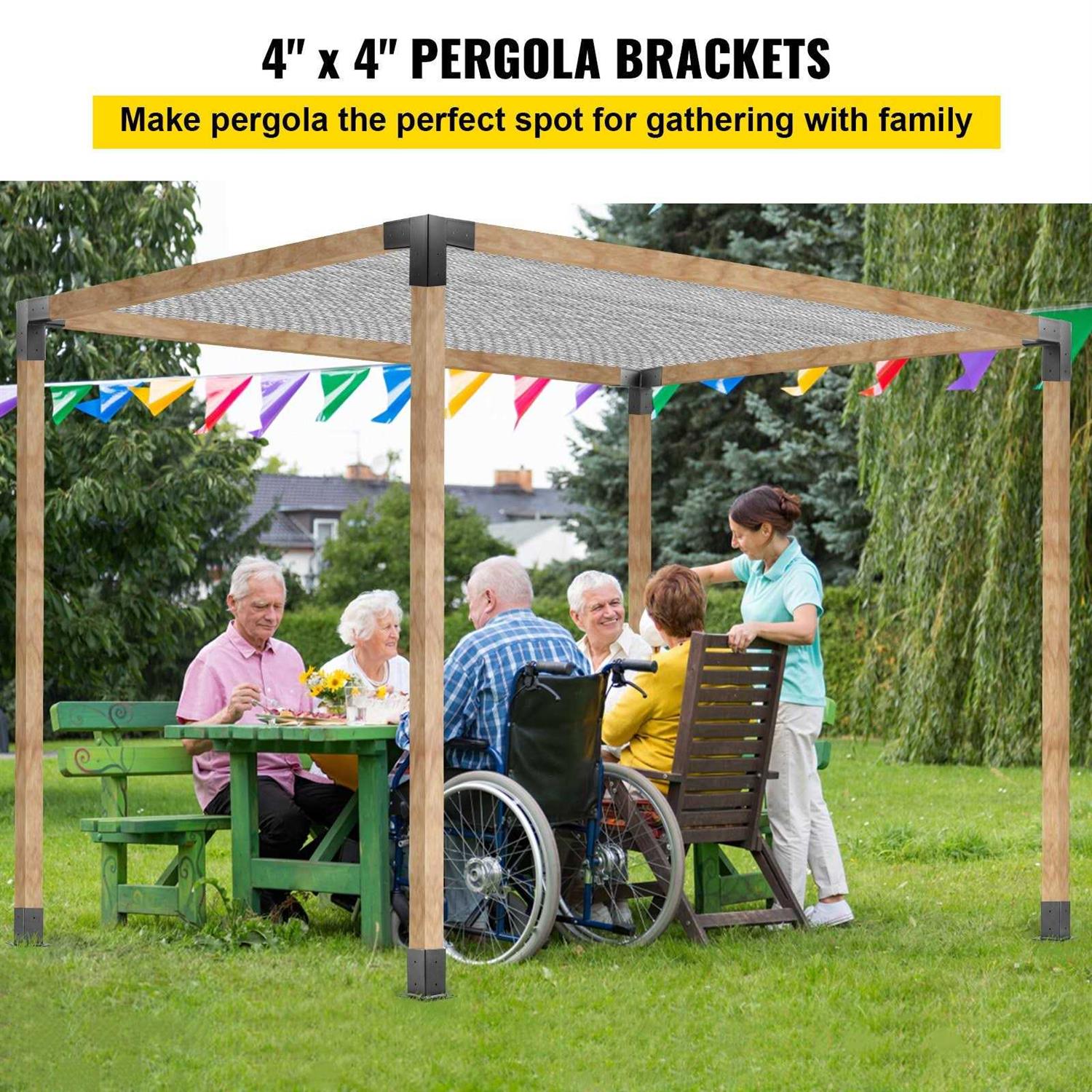 VEVOR Woodwork Pergola Kit Elevated Wood Stand Kit with Steel Brackets Modular