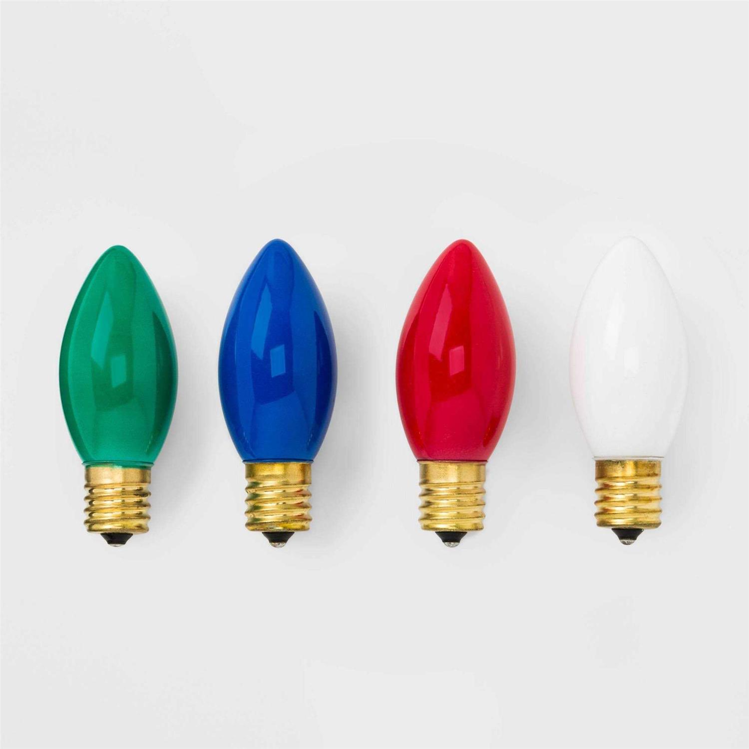 Wondershop 4ct Replacement Christmas Light Bulbs Red Green and Blue