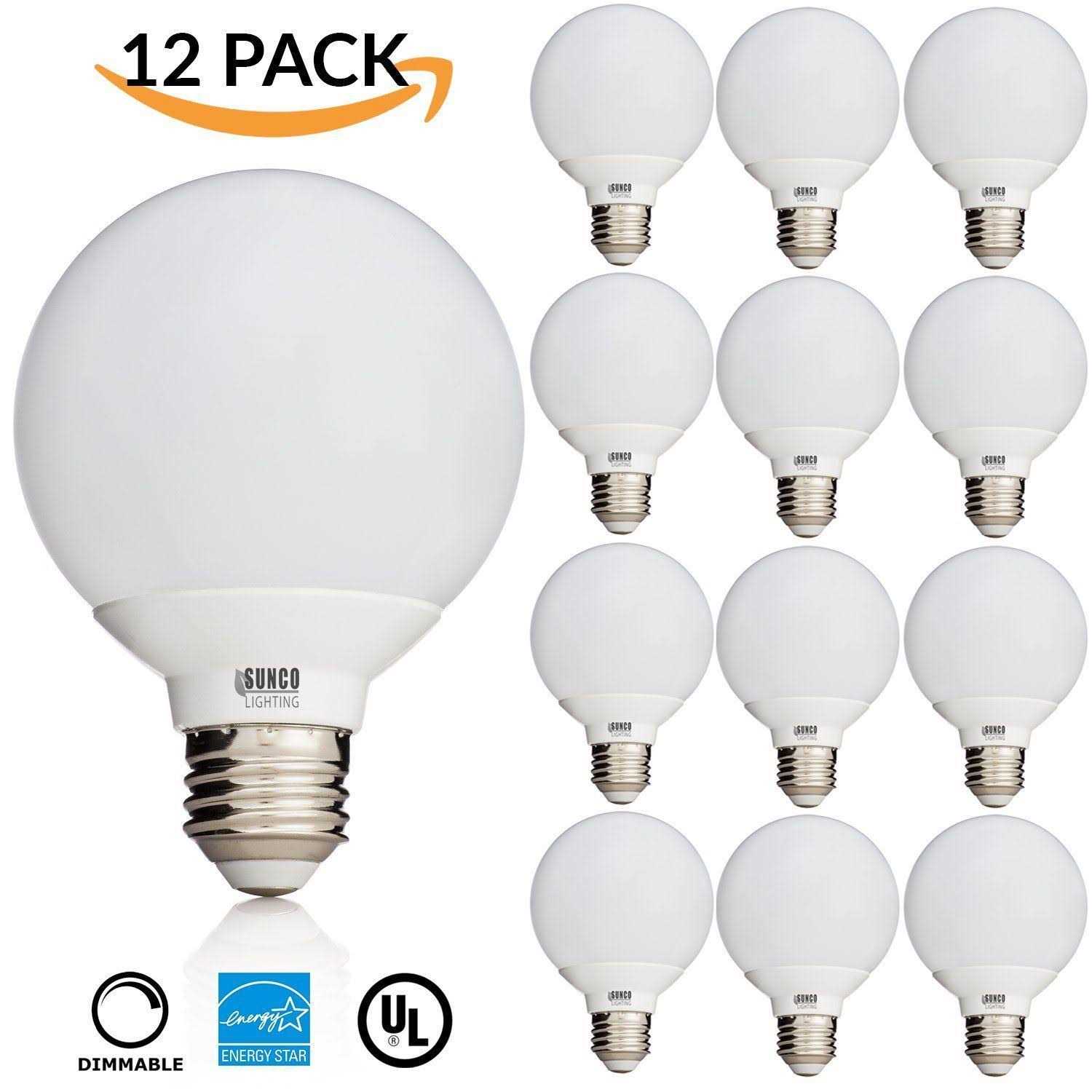 Sunco Lighting G25 LED Globe, 6w=40w, Dimmable, 450 LM