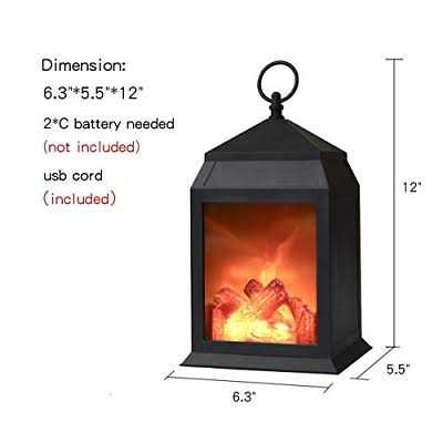 Fireplace Lantern and Battery Operated Usb Operated 6 Hour Timer Included Tabletop Fireplace Lantern Indoor/outdoor Fireplace Lamp