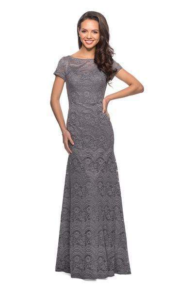 26875 Short Sleeve Lace Mother of the Groom Trumpet Dress