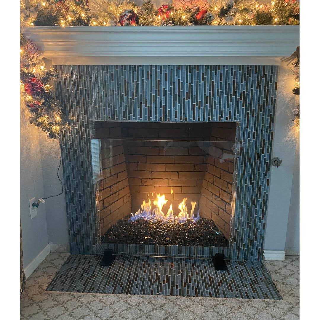 Ams Fireplace Frameless Glass Fireplace Screen
