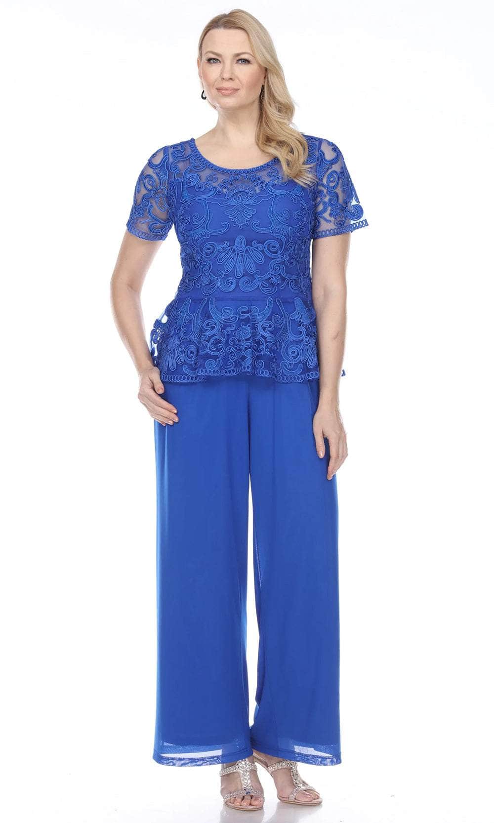 Peplum Short Sleeve Top W/ Special Occasion Pants Set