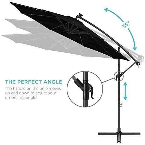 Best Choice Products 10ft Offset Hanging Outdoor Market Patio Umbrella w/ Easy Tilt Adjustment