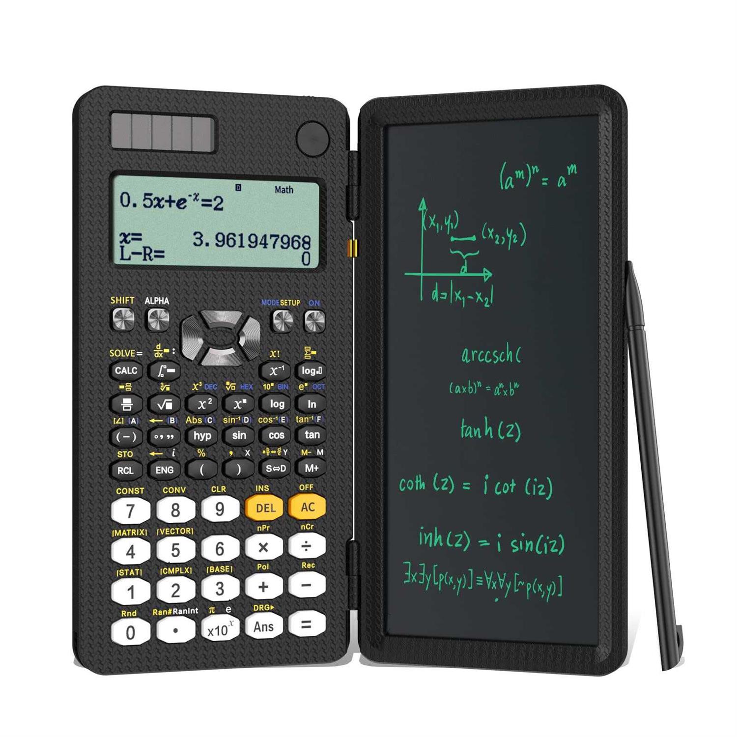 Upgraded 991ES Plus Desktop Scientific Calculator ROATEE Multiview 4-Line Display with Erasable LCD Writing Tablet