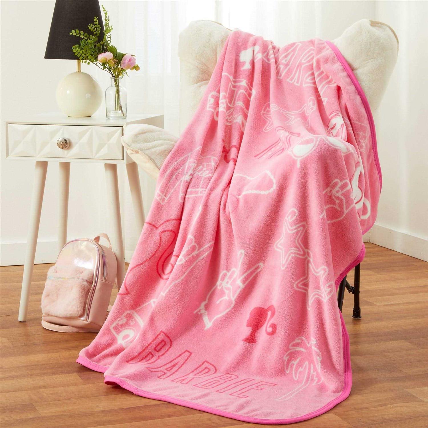 Barbie Kids Fleece Throw 46 inchx60 inch