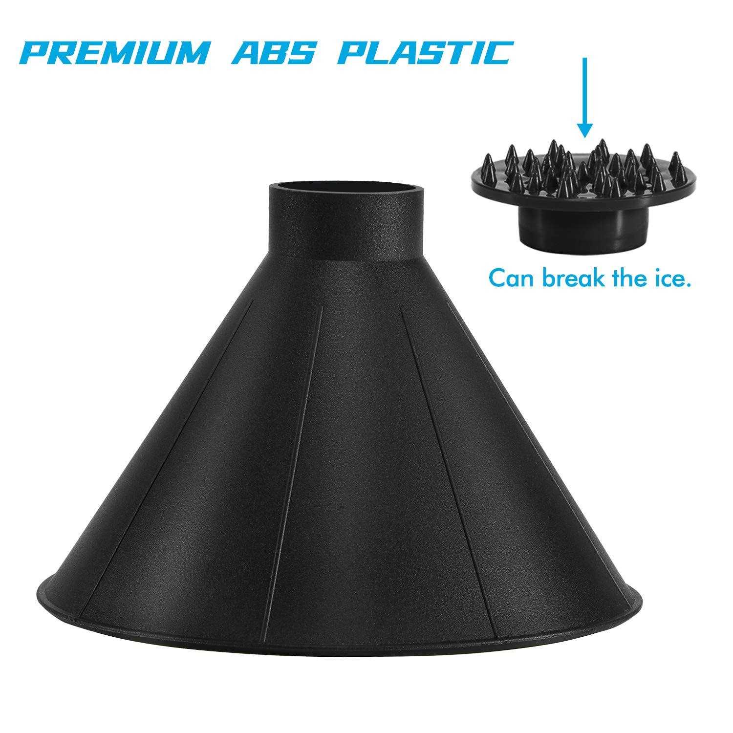 Clesdf Magical Ice Scrapers for Car Windshield 2 Pack Cone Magic Car Ice Scraper with Funnel