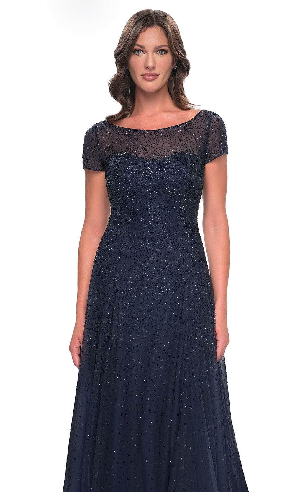 Illusion Rhinestone Formal Dress