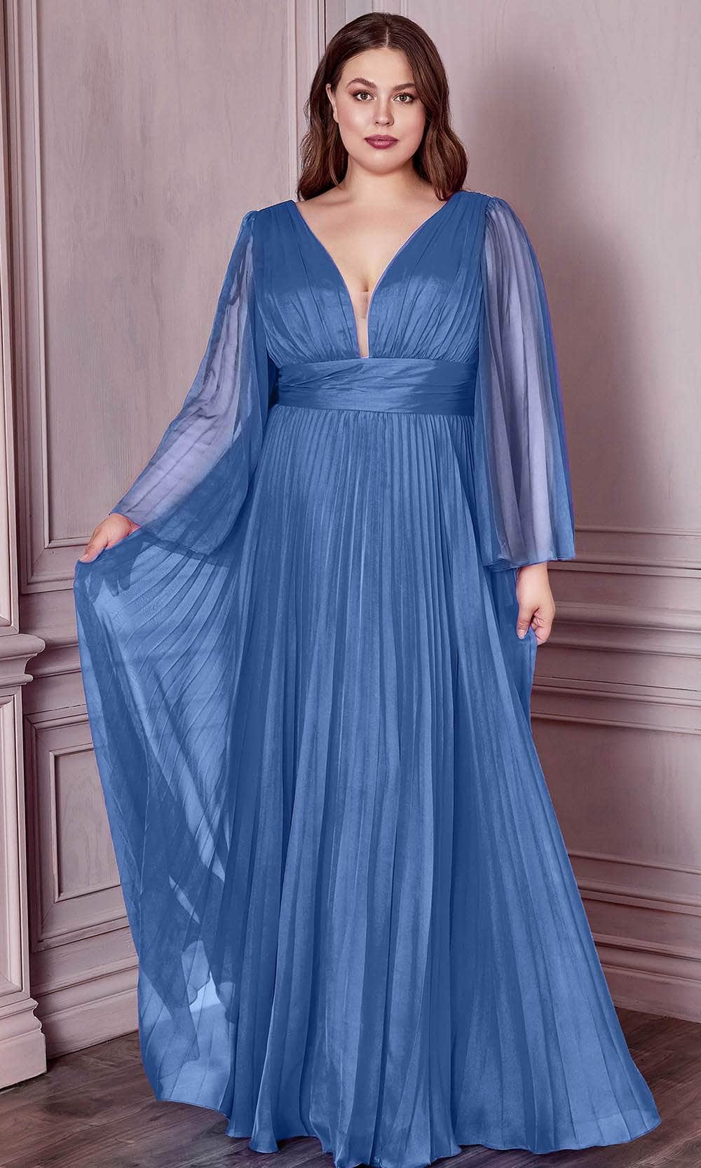Bell Sleeve Chiffon Gown