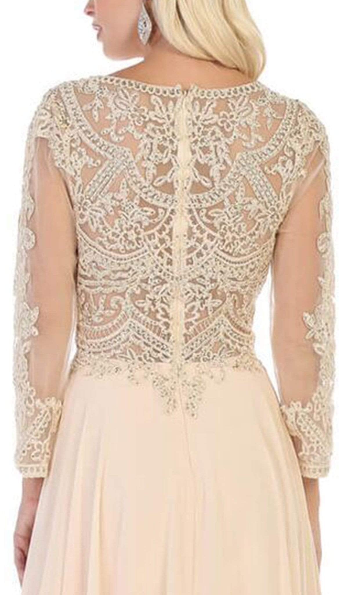 MQ1615B Applique Long Sleeve A-line Dress