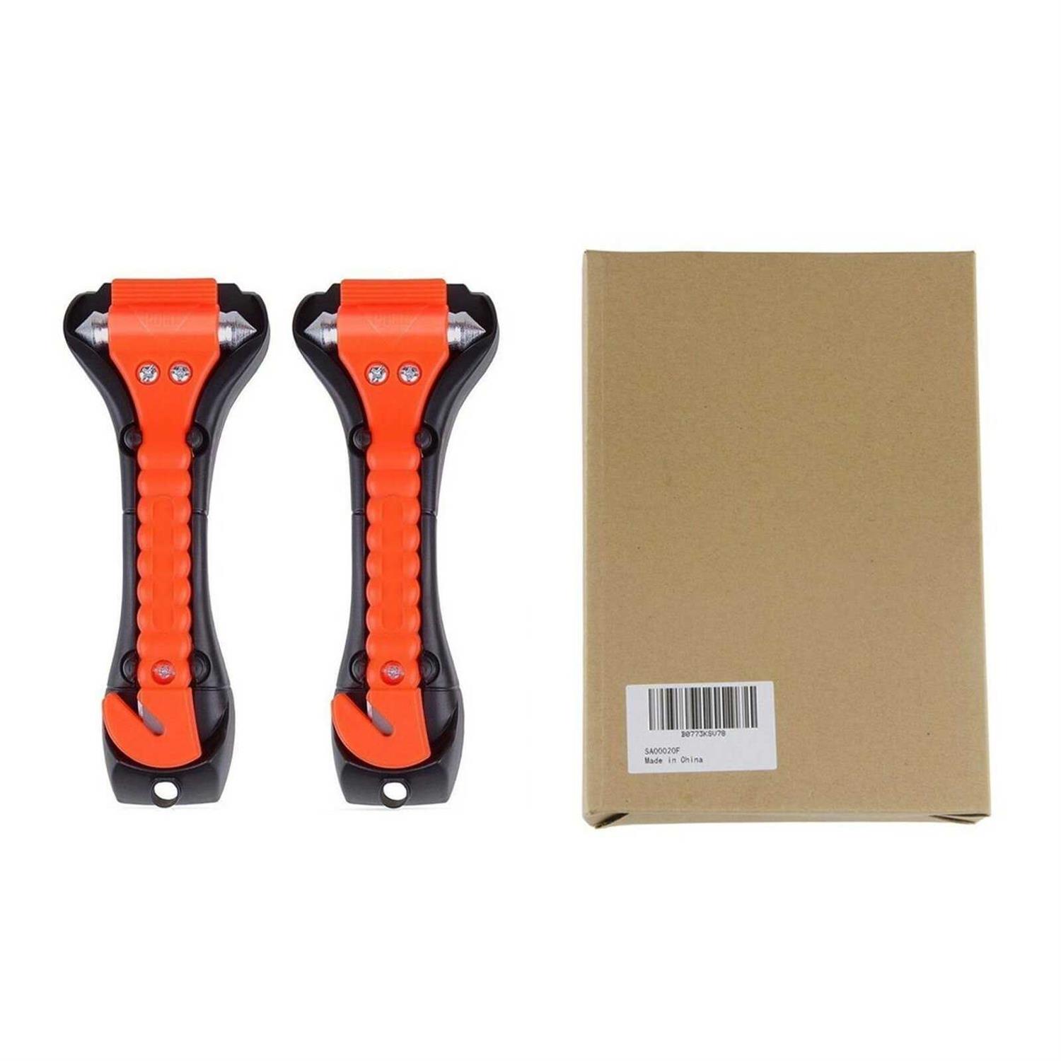 Car Safety Hammer Set of 2 Emergency Escape Tool Auto Car Window Glass Hammer Breaker and Seat Belt Cutter Escape 2-in-1 for Family Rescue & Auto