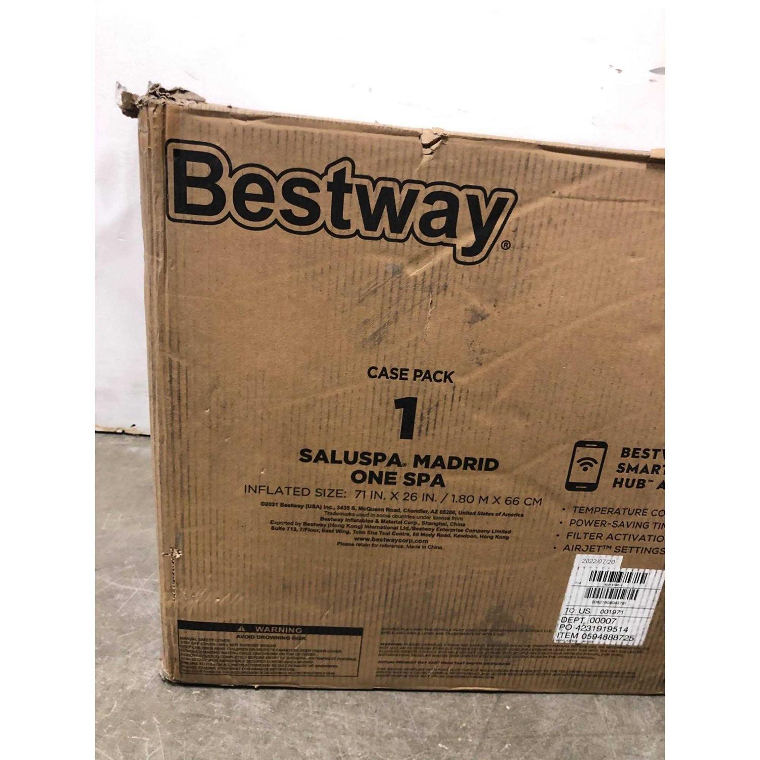 Bestway SaluSpa 71 in. x 26 in. Madrid 177 Gal Iatable Hot Tub