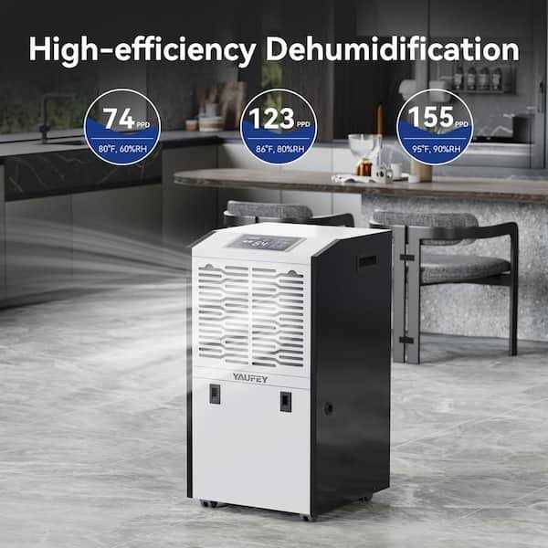 Yaufey 155-Pint Industrial Dehumidifier with Intelligent Drying for Warehouses