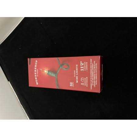 Wondershop 50ct Christmas Incandescent Mini String Lights Clear with Green Wire