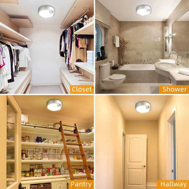 Yurnero Battery Operated Lights with Remote-Wireless Motion Sensor Ceiling Light with 400LM Dimmable 3000K/6000K-Battery Powered Ceiling Light