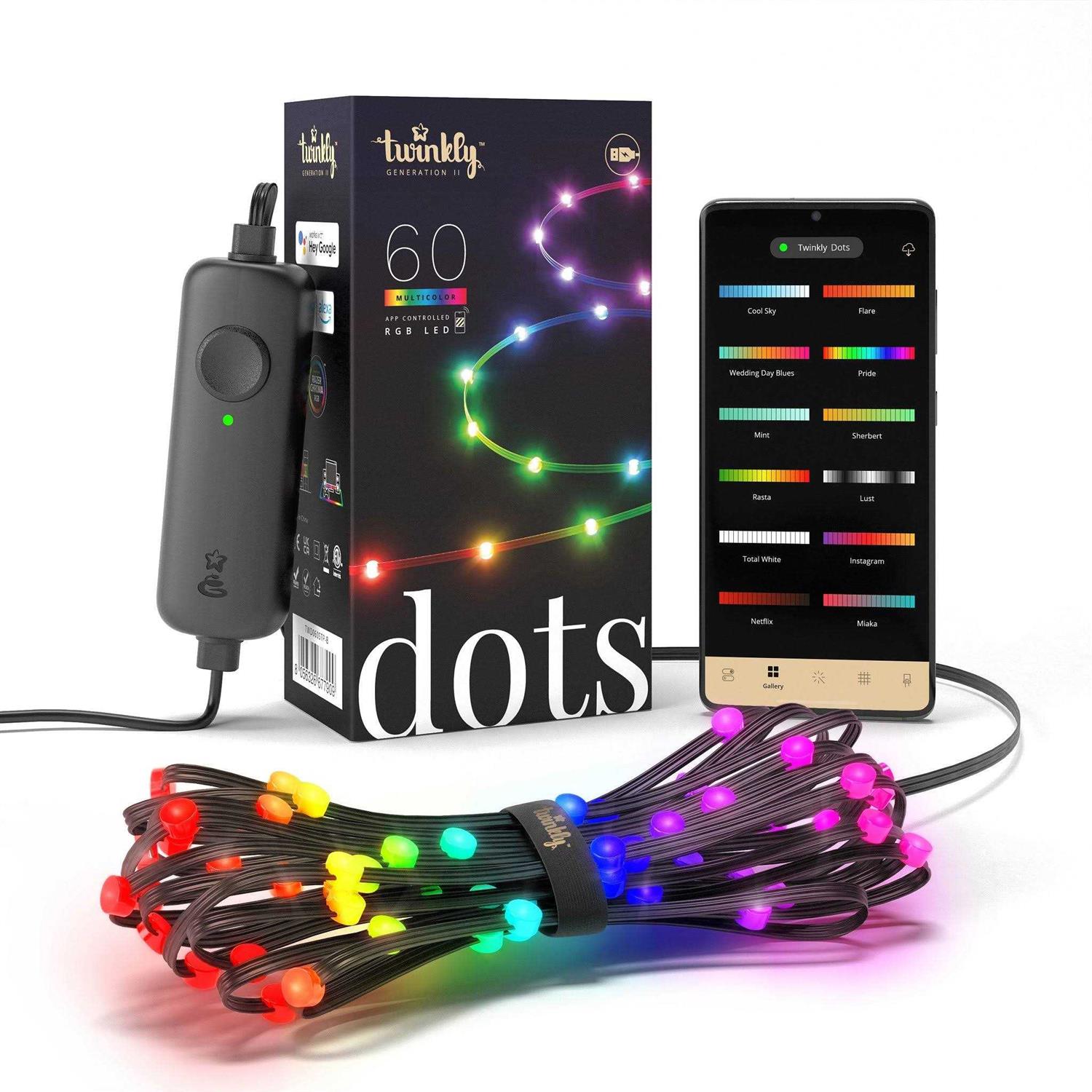 Twinkly Dots App Controlled LED Light String with 400 RGB LEDs