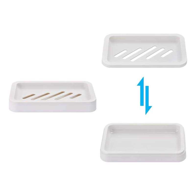 2pcs Draining Soap Dishes Dishwashing Sponge Soap Holder With Water Tray