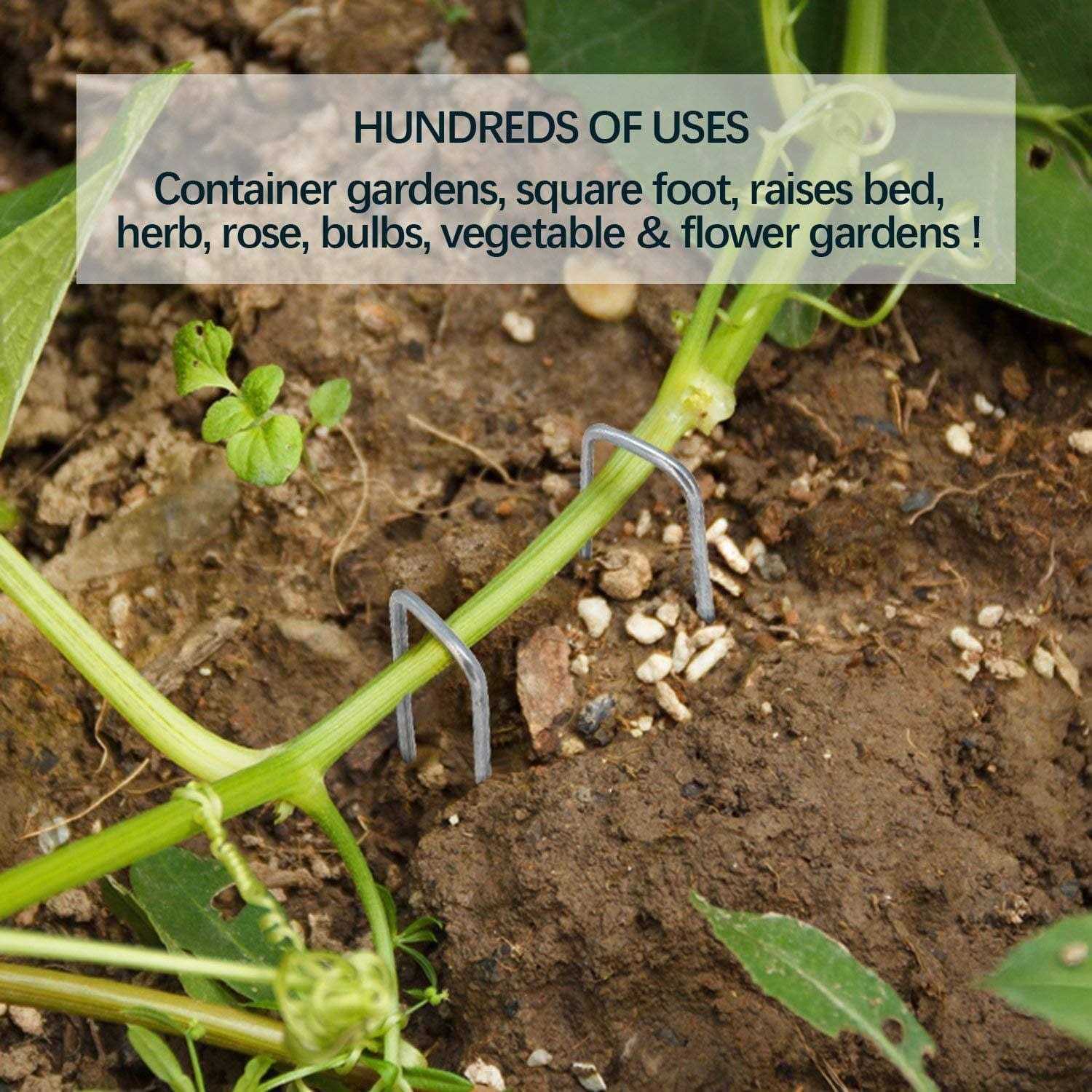 100 Pack 6&” 11 Gauge Heavy Duty U-Shaped Securing Stakes Pins Garden Stakes Pins-Sod Fence Staples for Anchoring Weed Barrier and Landscape Fabric