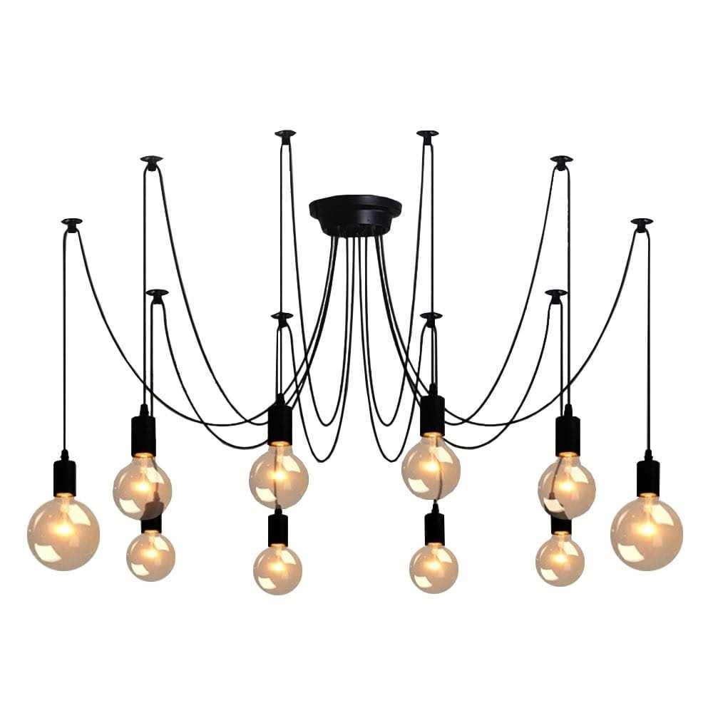 Bella Depot Modern Industrial Edison Lighting Adjustable Spider Light Cluster Chandelier
