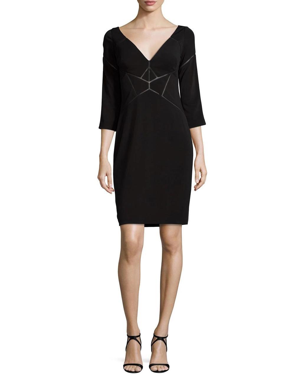 V-Neckline Jersey Cocktail Dress MD1E200249