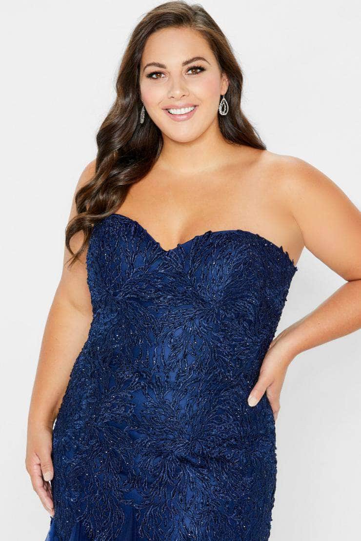 118964W Beaded Lace Sweetheart Dress