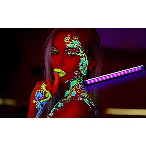 Black Light Bar 10W 1ft LED Blacklight for Fluorescent Tapestry Poster Body Paint Glow Party UV Strip Lights for Cabinet and Display Magnetic