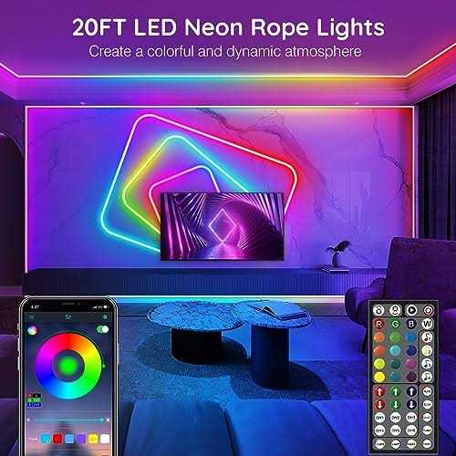 AILBTON Led Neon Rope Lights 32.8ft,Control with App/Remote,Flexible 32.8ft