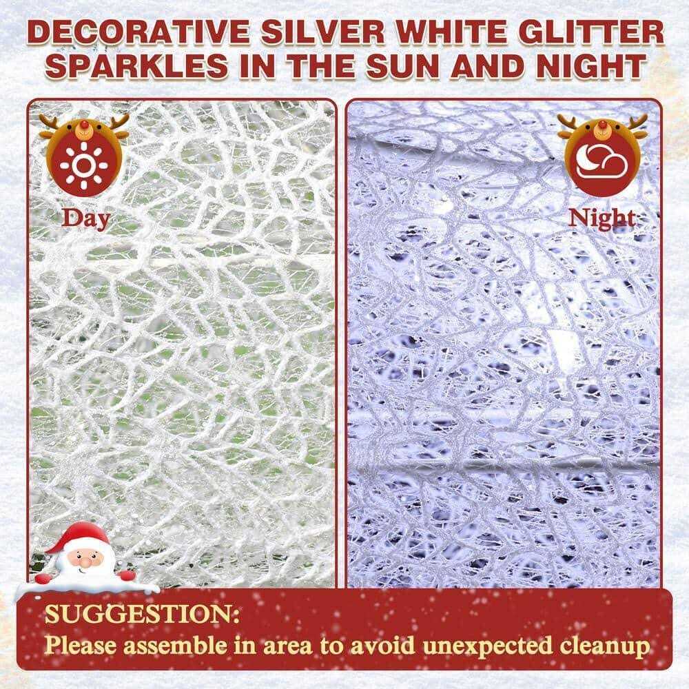 VEIKOUS 6Ft H 3D Cool White Led Post Light Christmas Yard Decor