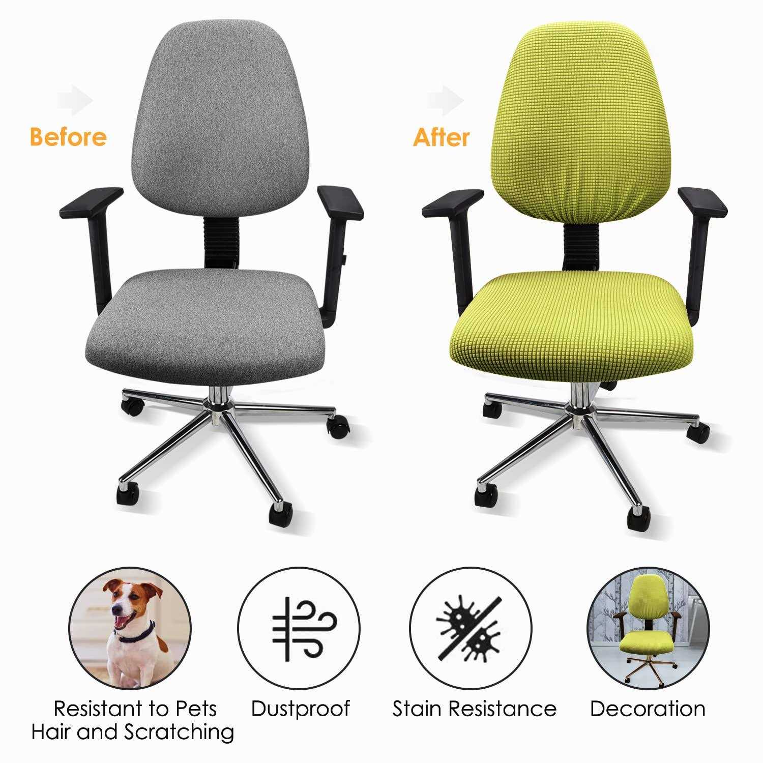 Yikko Soft Stretch Spandex Chair Seat Slipcover And Backrest Cover