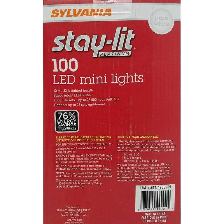 Sylvania Stay-Lit Platinum 100 LED Mini Lights Pure