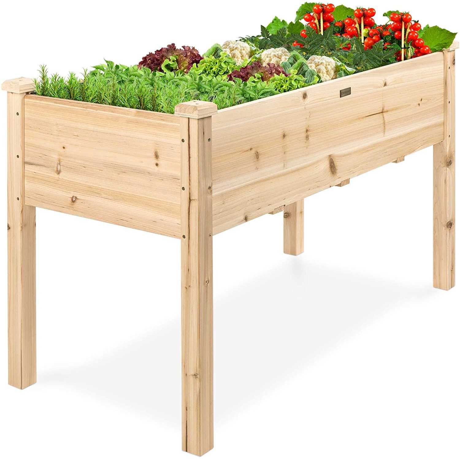 Best Choice Products Raised Garden Bed Elevated Wood Planter Box