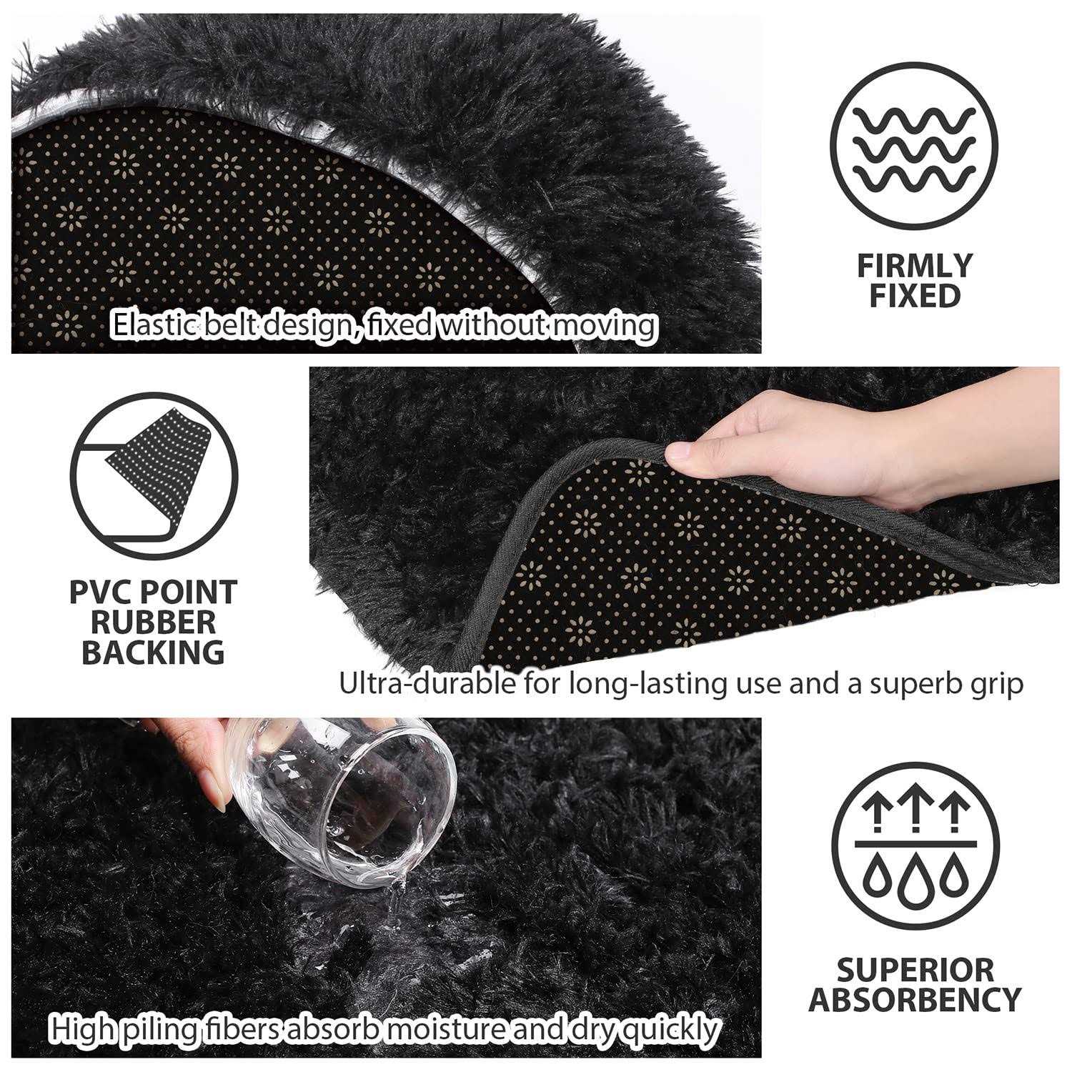 3 Piece Thicken 0.4 Bath Rugs Set Contour Mat + Toilet Seat Cover