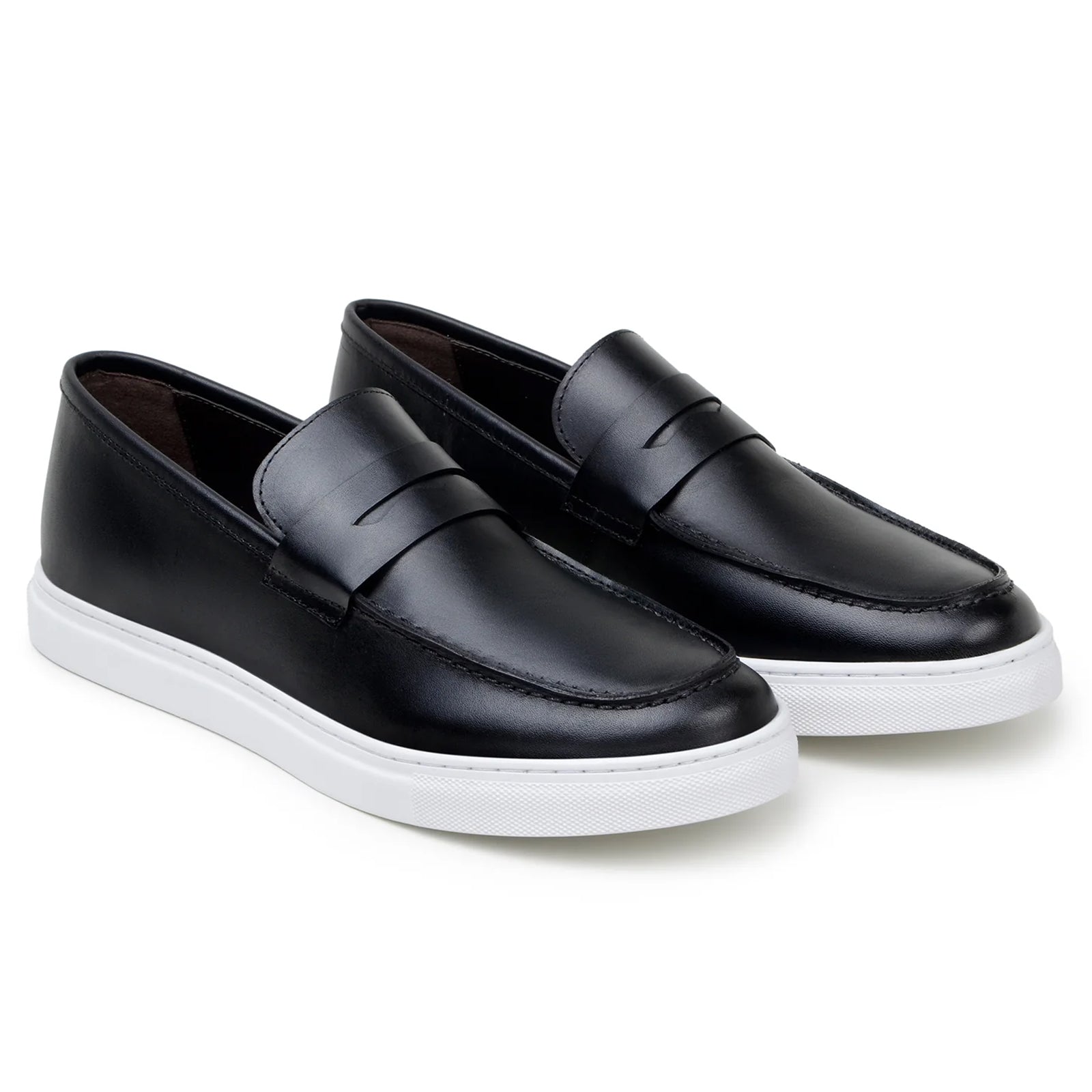 Men’s Belvedere Elliot Nappa Leather Casual Slip On Penny Loafer in Black