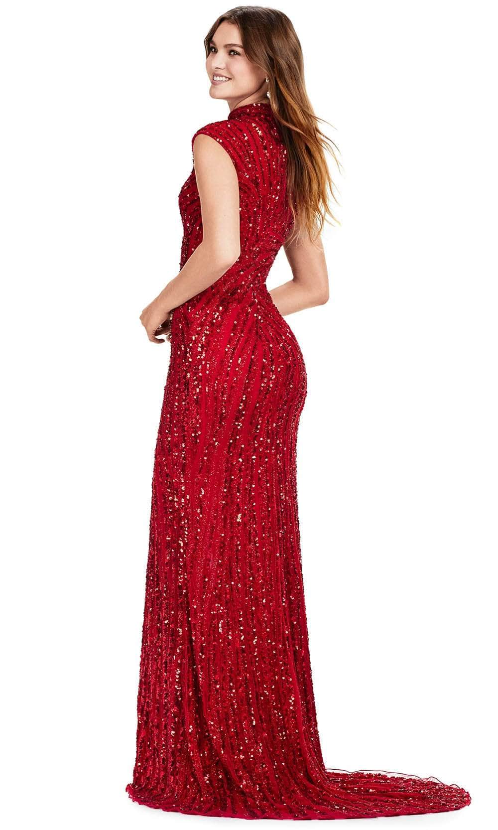 High Neckline Beaded Gown