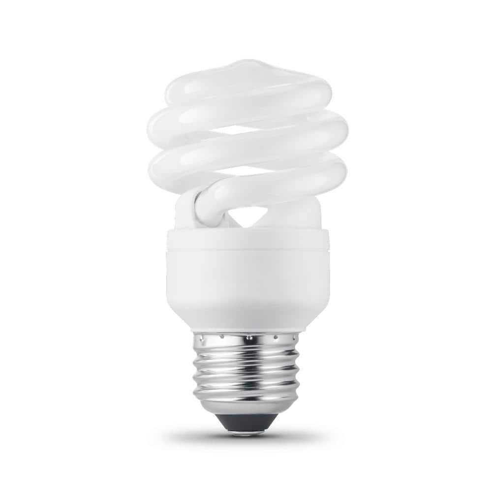 60-Watt Equivalent Ecosmart A19 Spiral Non-Dimmable E26 Base Compact Fluorescent CFL Light Bulb