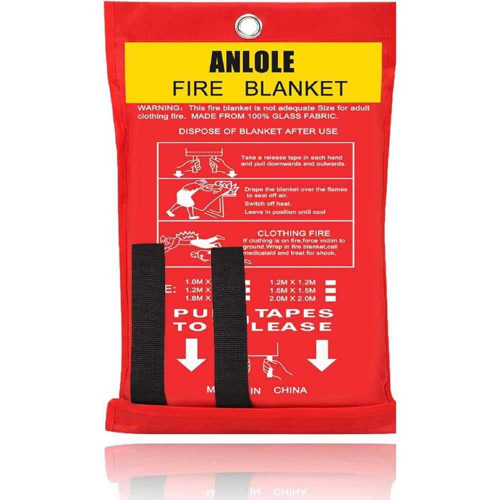 Etokfoks Fiberglass Emergency Fire Blankets for Home and Kitchen 47 in. x 47 in. Retardant Fabric