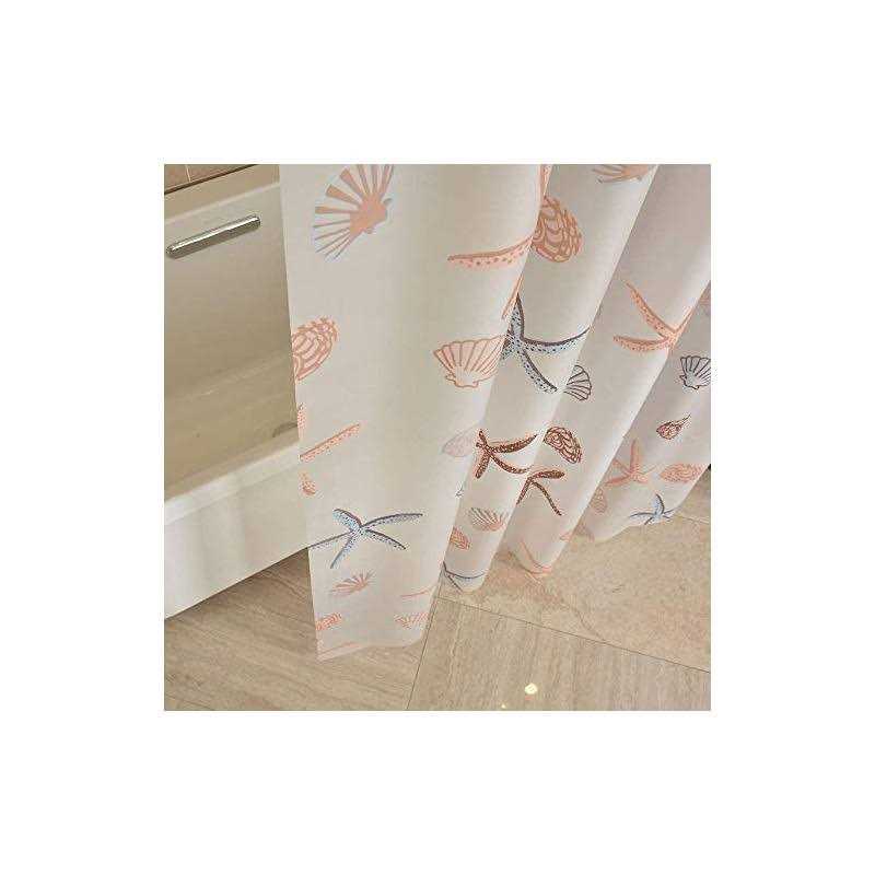 XIGUI Modern Bathroom Shower Curtain Waterproof Peva Plastic Sea Shell Shower Curtain