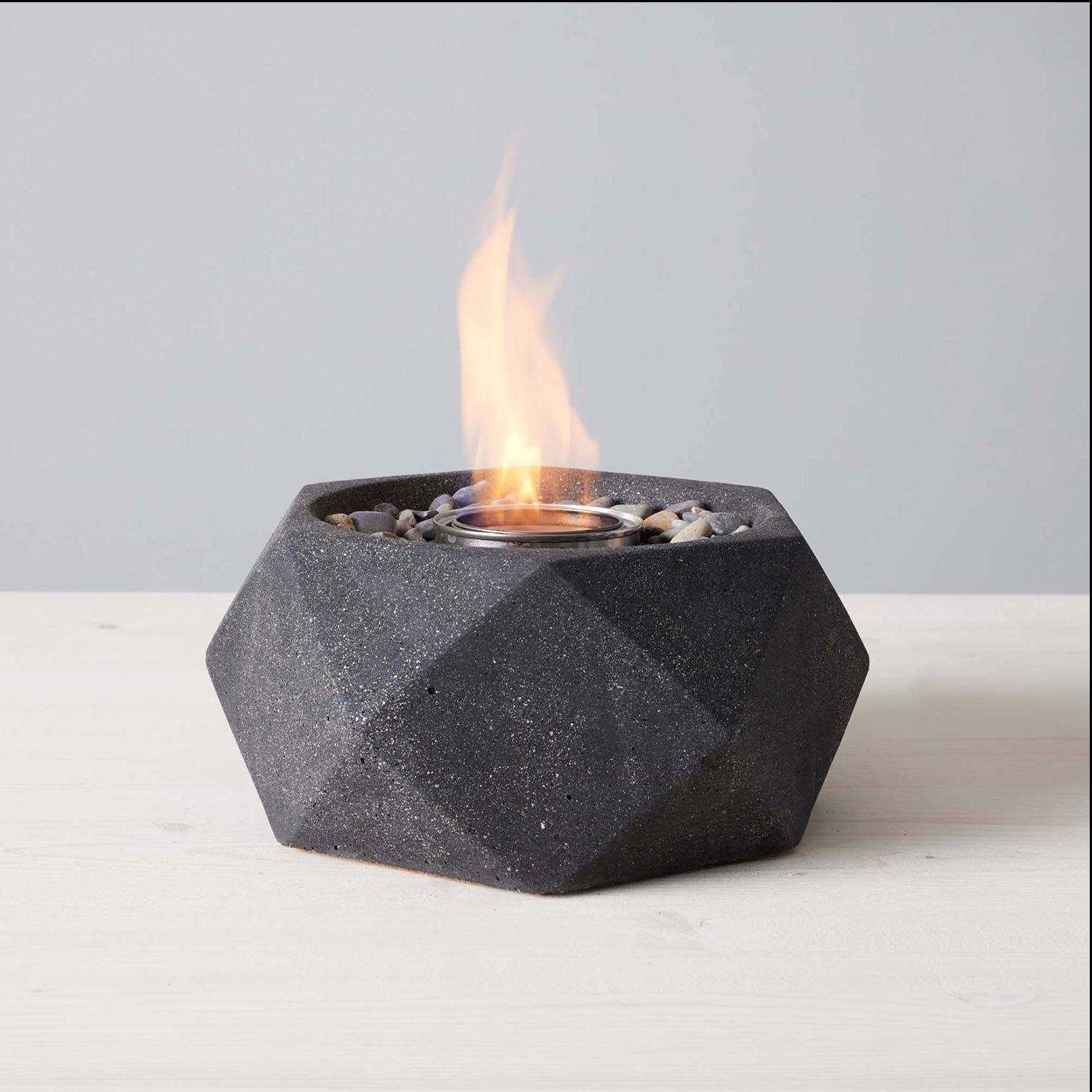 TerraFlame Concrete Geo Fire Bowl Table Top