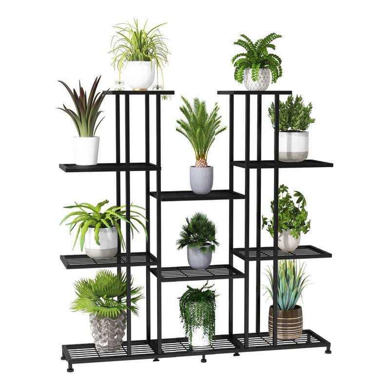 twhep Metal Plant Stand 9 Tiers Multifunctional Plant Stands for Indoor Plants