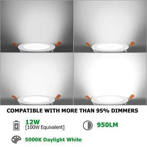 TDLOL 12 Pack Recessed Lighting 6 Inch with Junction Box 12W 120W Eqv Recessed Lighting