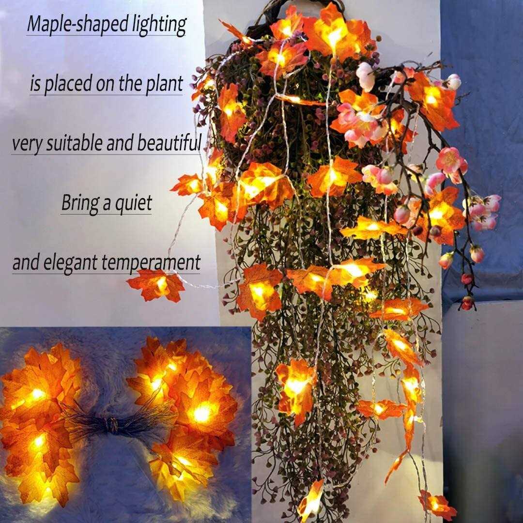 Ainkedin Autumn Decorations Fairy Lights Maple Leaf Light