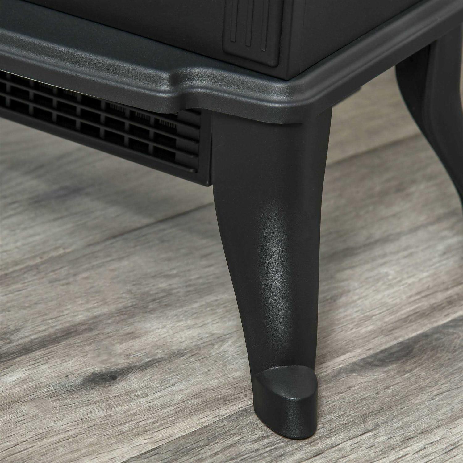 Homcom Freestanding Electric Fireplace Stove Space Heater with Realistic Flame Effect Adjustable Temperature and Overheat