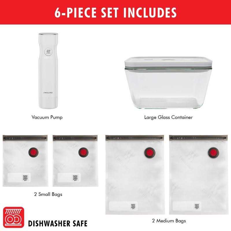 Zwilling Fresh & Save Vacuum Sealer Machine Starter Set with Airtight Food Storage Container