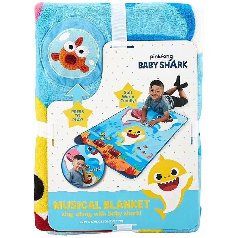 Baby Shark Musical Warm Plush Throw Blanket That Plays The Theme Song