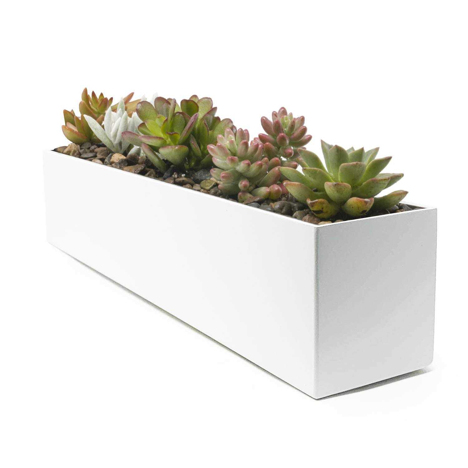 Buhbo Modern Steel Trough Rectangle Planter