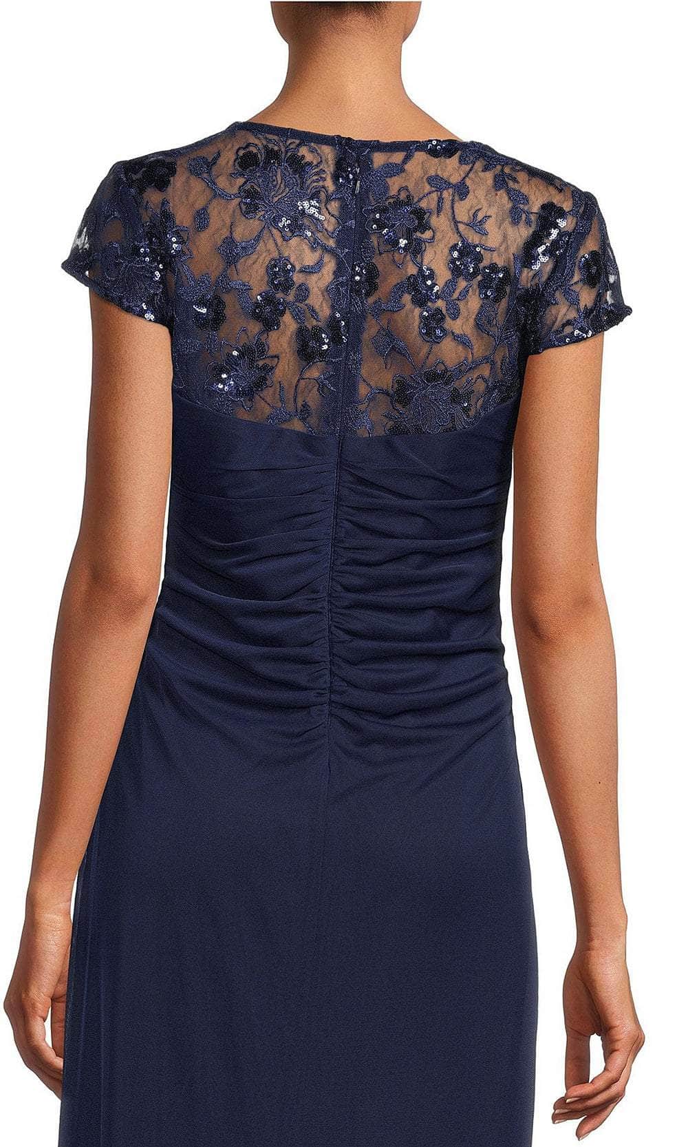 Embroidered Illusion Evening Dress