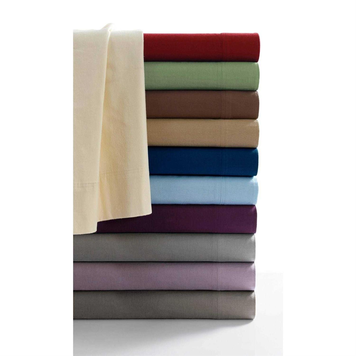 Tribeca Living Extra Deep Pocket Solid Flannel Sheet Set