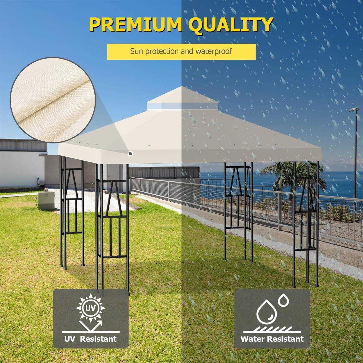 Big Lighting Deals 10′ X Gazebo Canopy Top Replacement Double Tier Patio Cover