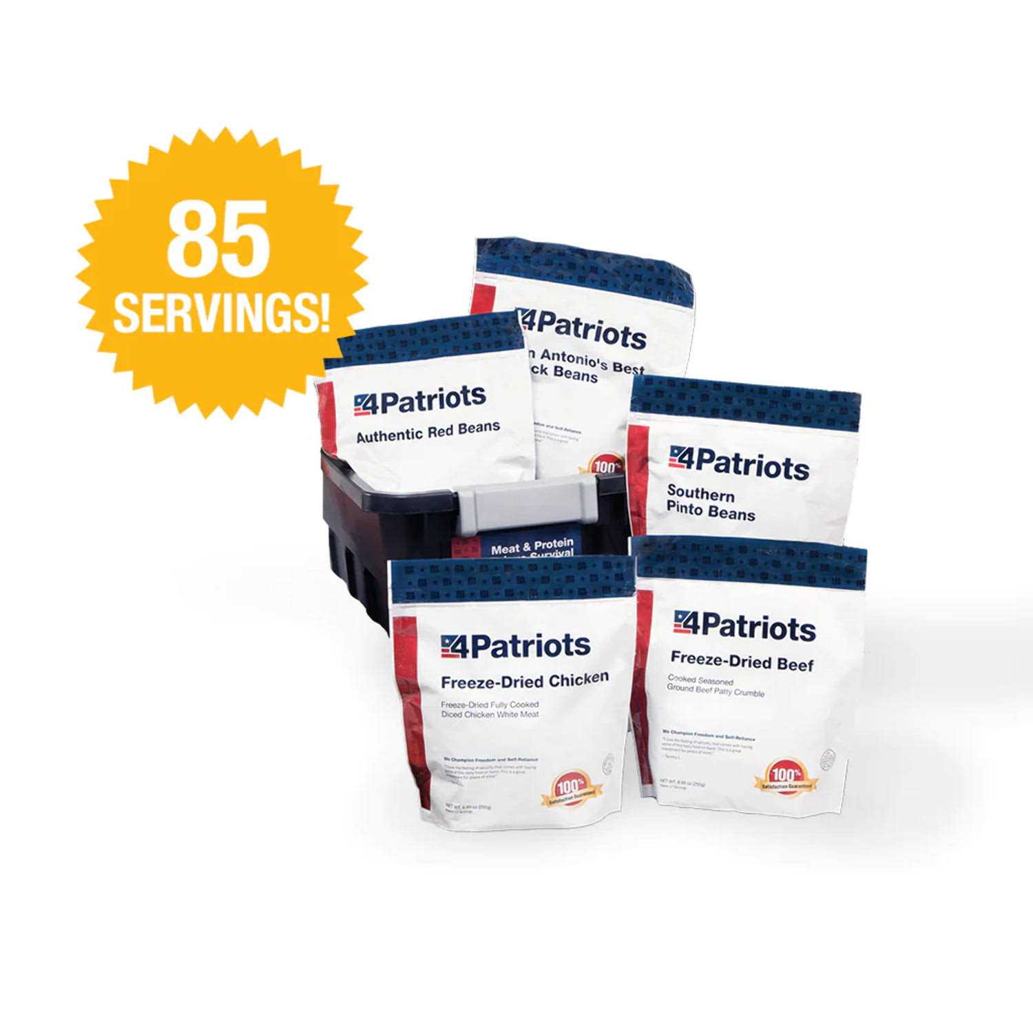 4Patriots Meat & Protein Survival Kit Emergency Food Supply Freeze-Dried Meat